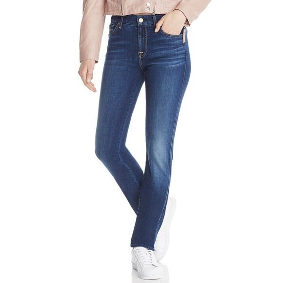 7 For All Mankind Kimmie Straight Jeans in New Luxe Duchess Size 31 Tall - Picture 1 of 7